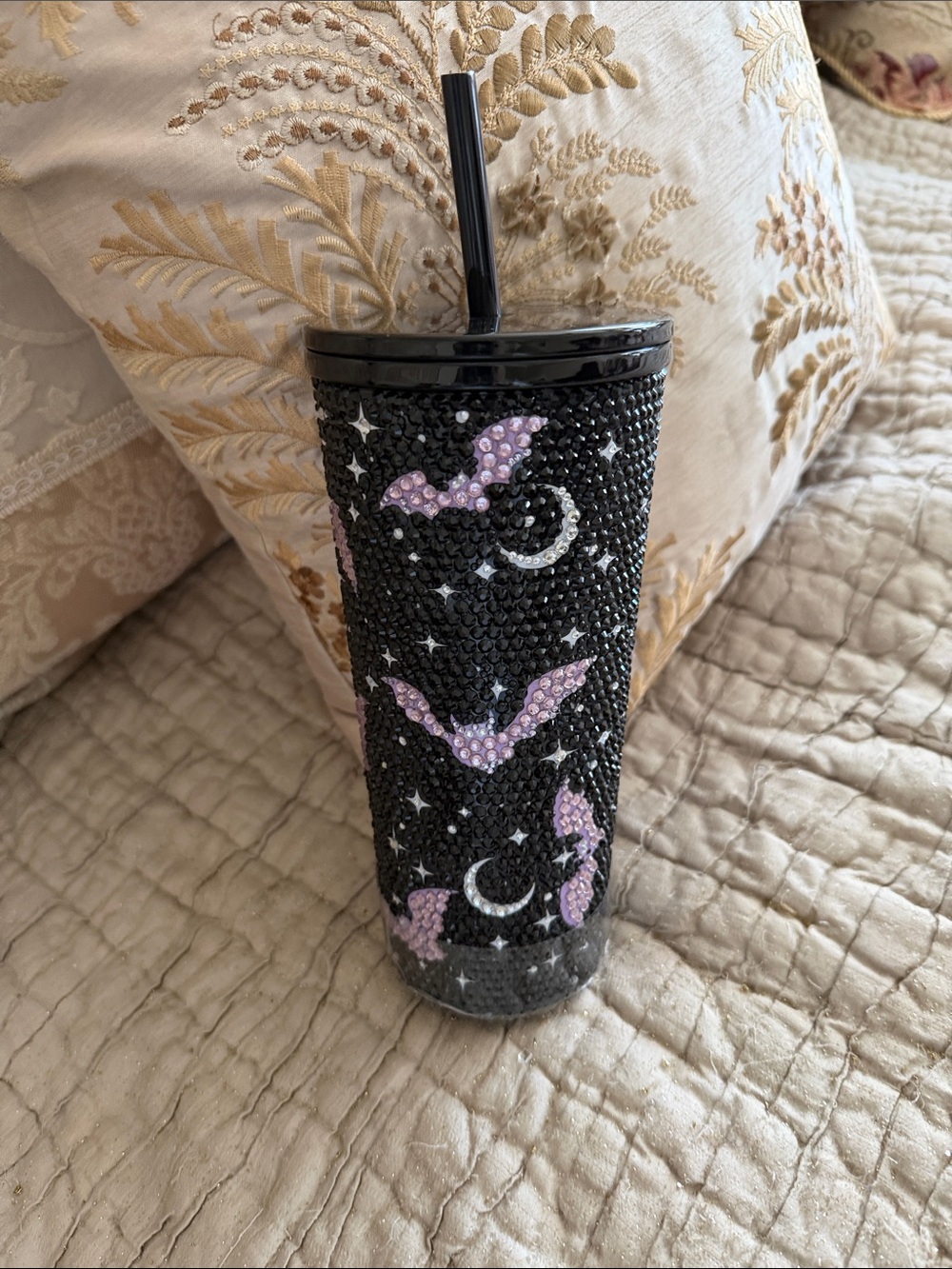 Limited edition coffee hot cold drink beverage container jeweled lavender bars